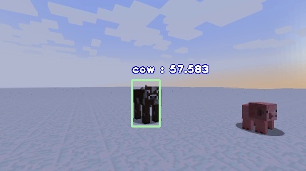 A cow and a pig in the Ice Plains Biome